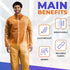 5 Pack, 40 AMZ Medical Supply Disposable Coveralls Medium, Orange, Lightweight GSM PP+PE, Front Zipper, Open Wrists