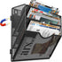 Large Capacity 3 Tier Magnetic File Holder, Black, for File Cabinets, Refrigerator, Office, No Drilling Installation