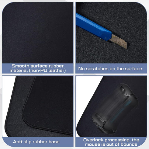 Amylove Setup 36.2 Inches(Black) L Shaped Desk Mat Corner Mouse Pad Waterproof Large Rubber Corner Desk Mat for Office