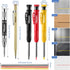 Hiboom 8 Pack Carpenter Pencil Set, 3 Colorful Solid Pencils with Sharpener and Refills