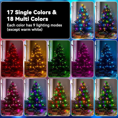 LitHome 33Ft 100 35 9 4th LED Color Changing Christmas String Lights, Colors Modes Red White and Blue Lights Outdoor
