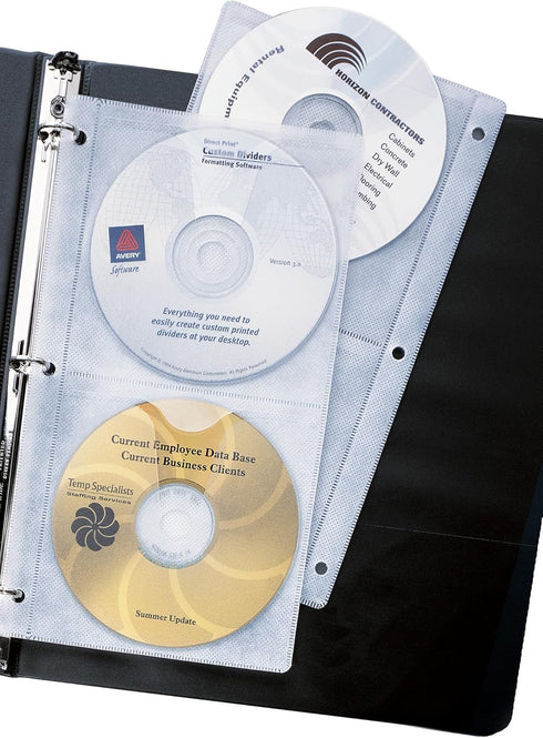 Avery Clear DVD Storage Sleeves, Two-Sided, Pack of 5, Holds 20 CD/DVDs Total (75263)