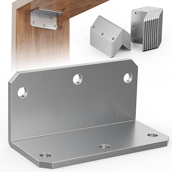 2x4 L Corner Brackets Heavy Duty, Angle Iron with Holes, Galvanized 90
