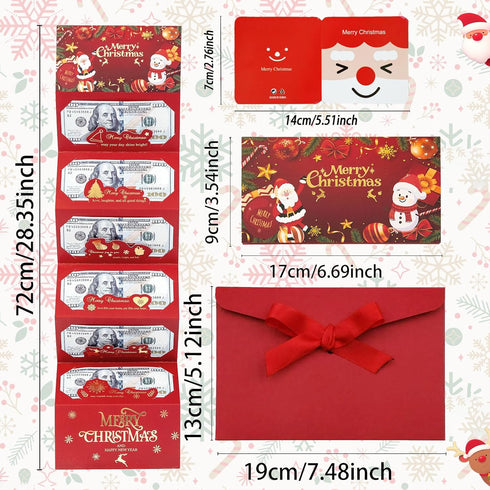Mowpun 4 sets 6 of Christmas Cash Envelope Book with Slots, Money Holders for Cash Gift Cards with Red Envelope