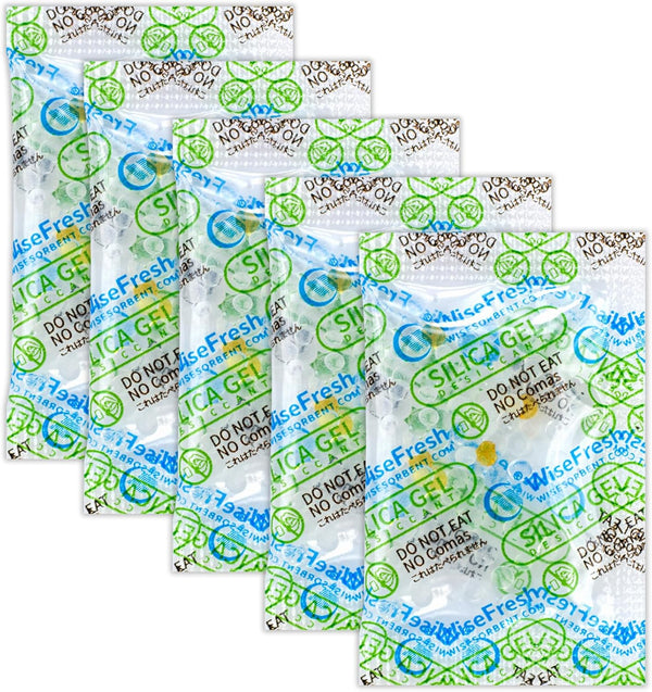50Pcs 1 Gram Food Safe Silica Gel Desiccant Packs, Indicating Moisture Absorbers for Storage