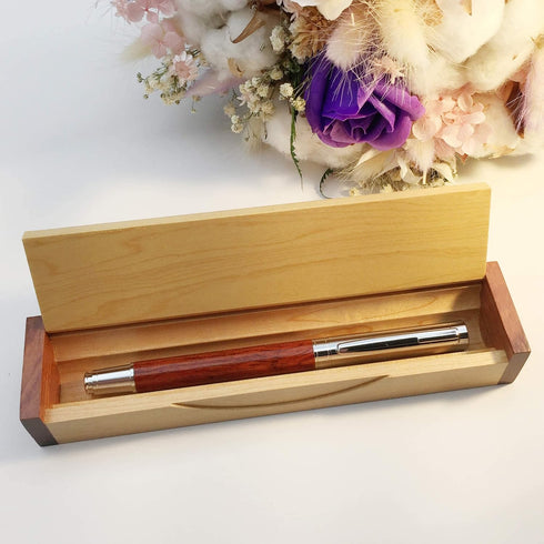 LACHIEVA LUX Classic Rosewood Rollerball Pen Set - Luxury Writing Tool for Men & Women