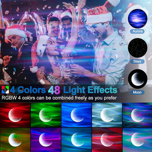 Aurora Star Light Projector with Moon, Galaxy Lights Projector with Remote Control, Night Sky Light Projector Built