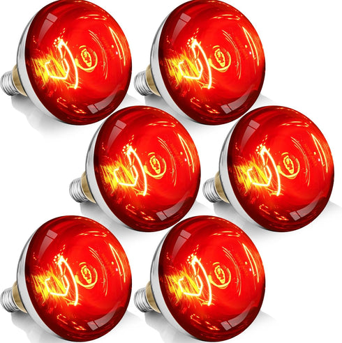 VORIGY 250W R40 Red Heat Lamp Bulbs, 8000 Hours Rated, Infrared Flood Light,