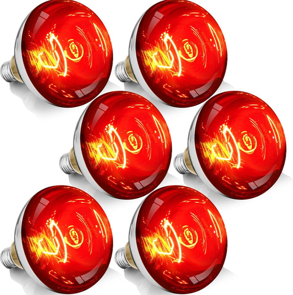 VORIGY 250W R40 Red Heat Lamp Bulbs, 8000 Hours Rated, Infrared Flood Light,