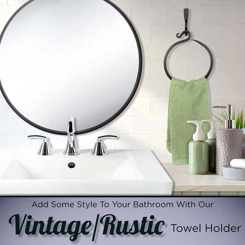 Wrought Iron Towel Ring - Handmade Towel Rack, A Touch Of Artisanal Charm To Your Kitchen Or Bathroom