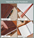 Brown Leather Hardcover Lined Journal Notebook for Men Women, 200 Numbered Pages, A5 Size with Pen