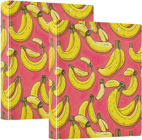 J JOYSAY Banana 1.5 Inch 3 Ring Binder with Clipboard Round Ring Binder Clipboard
