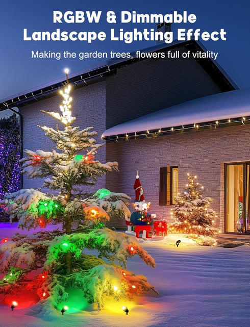 2-in-1 Pool(2 Pack) OurLeeme Lawn Flood Light Stake, Waterproof Outdoor Remote controlle Landscape Lighting Spotlight