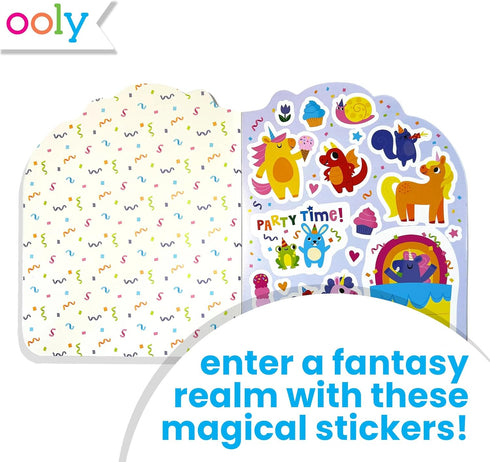60-Page Ooly Playful Pages Activity Book - Unicorn Party Activity Book with Stickers, Coloring Pages, Mazes & Puzzles