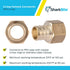 SharkBite Brass Plumbing Fitting, 3/4 x 1/2 Inch FNPT Crimp Connector for PEX Pipe, PE-RT, UC092LFA