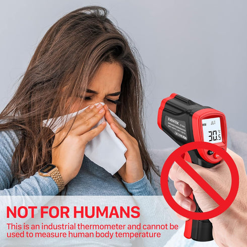 Eventek Infrared Thermometer Gun -58°F~788°F for Cooking, Pizza Oven, Grill, with Adjustable Emissivity