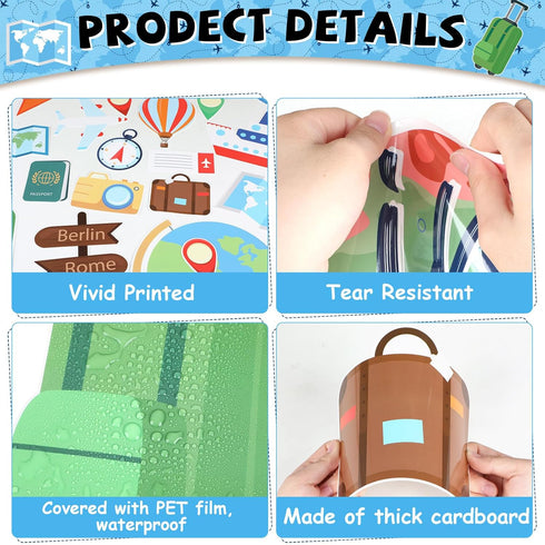 Travel The Map Bulletin Board Cutouts, Let The Adventure Begin, Motivational Sign for Kids, Blue Classroom Decor