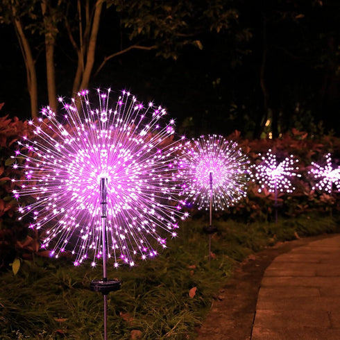 JJGoo Solar Garden Lights, 2 Pack 120 LEDs Solar Firework Lights for Outdoor Decor