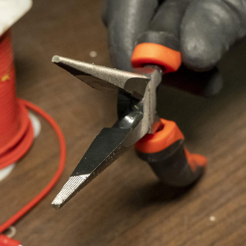 Proferred T19002 Side Cutting Long Nose Pliers with Cutter, 7" TPR Grip