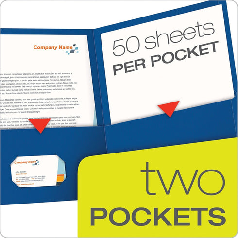 Oxford Twin-Pocket Folders, Textured Paper, Letter Size, Royal Blue, Box of 25, Holds 100 Sheets