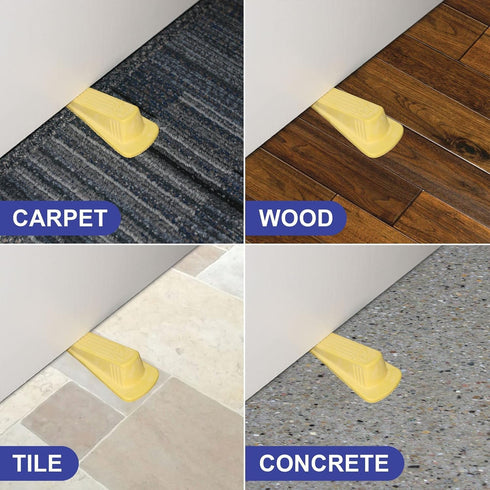 MASTER MANUFACTURING Big Foot ColorStop Heavy Duty Non-Slip Rubber Doorstop Wedge, Yellow, Made in the USA