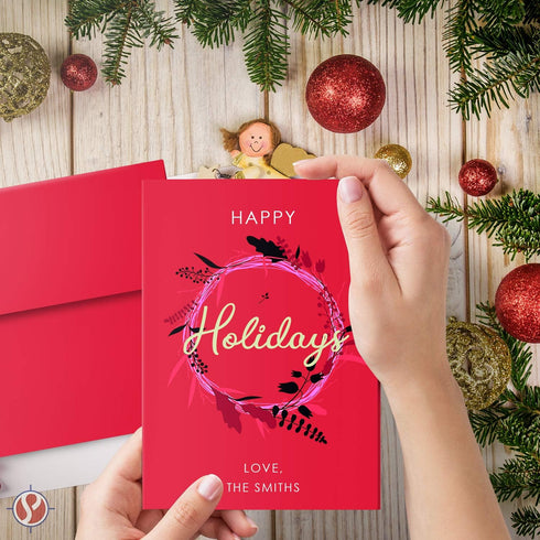 A7 (5" 7") 25 SETS Blank Red x Cards with Envelopes Great for Customized and Personalized Holiday, Christmas, Xmas