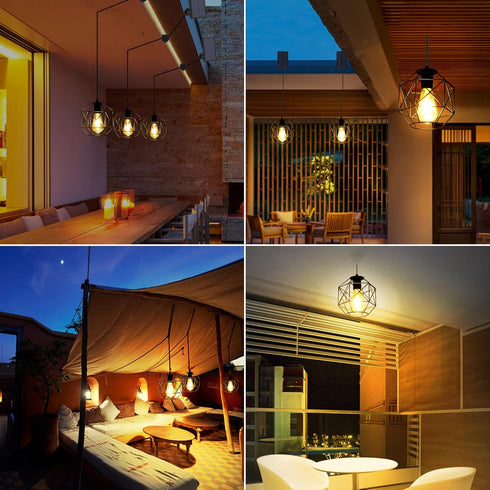 Solar Pendant Light - Outdoor/Indoor Solar Chandelier with Pull Cord, Perfect for Home, Chicken Coop, Porch, Barn