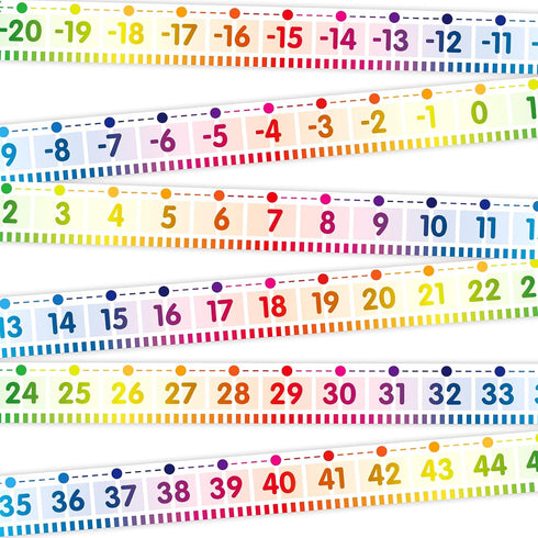 Number Line Bulletin Board Border Rainbow -20 to 100 Classroom Decoration 36ft Roll