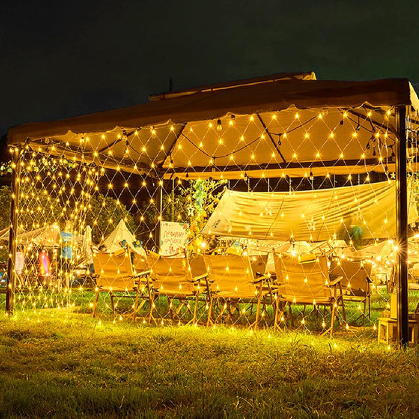 weillsnow 198 LED 9.8ft x 6.6ft Christmas Net Lights, Connectable 8 Lighting Twinkle