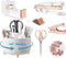 Desk Organizers and Accessories 7-Piece Set with 360-Degree Rotating Pen Holder, Acrylic Stapler, Tape Holder, Scissor,
