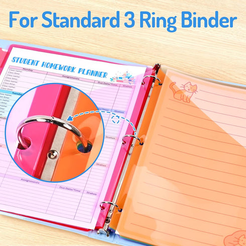 Forvencer 8 Pack Dividers with Pockets, 8 Tab Dividers for 3 Ring Binder, Premium Quality