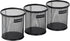Mind Reader Pen and Accessories Holder, Set of 3, Metal Mesh Desktop Organizer, Black