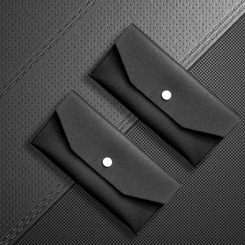 Budget Binder Cash Envelopes Wallet, Reusable Pu Leather Money Organizer for Cash and Bank Card, Black