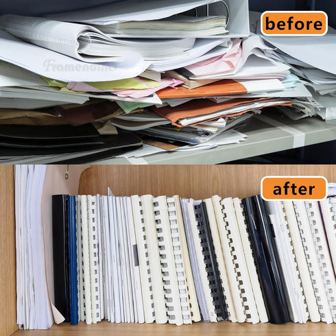 Framendino 80 Pack Magazine Holders, 3 Hole Punched for 3 Ring Binder, Organizer Insert Strips for File Book Craft