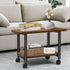 Under Desk Printer Stand, 2-Tier Mobile Printer Table with Storage Shelf, Heavy Duty Wood Rolling Cart for Home, Office