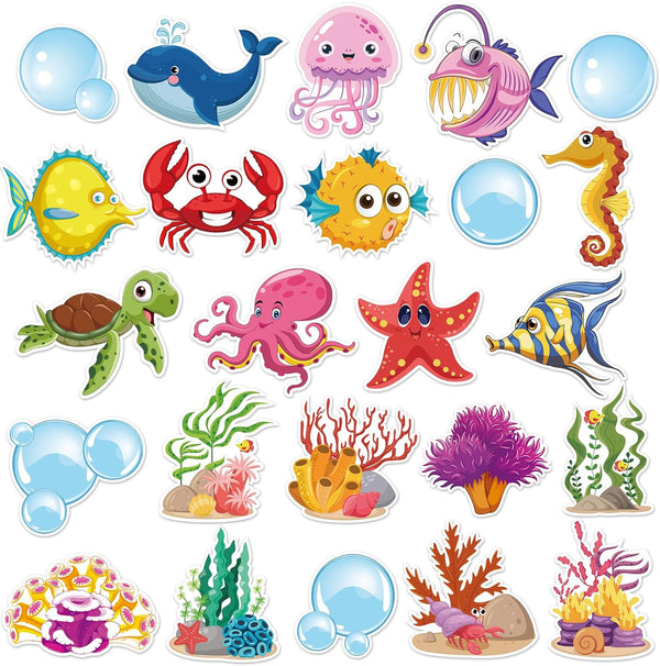 Tropical Fish Cutouts, Classroom Bulletin Board Decorations for Toddler Kids School Fishing Party Supplies