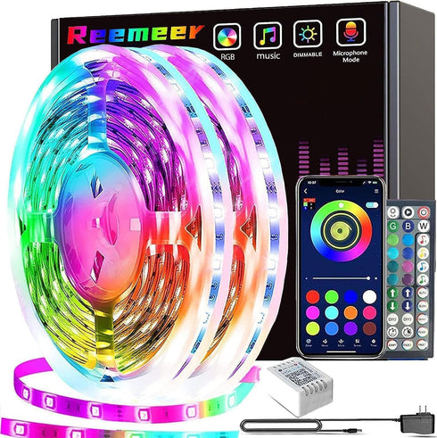 REEMEER 130ft Led Lights for Bedroom, APP Control Music Sync Color Changing