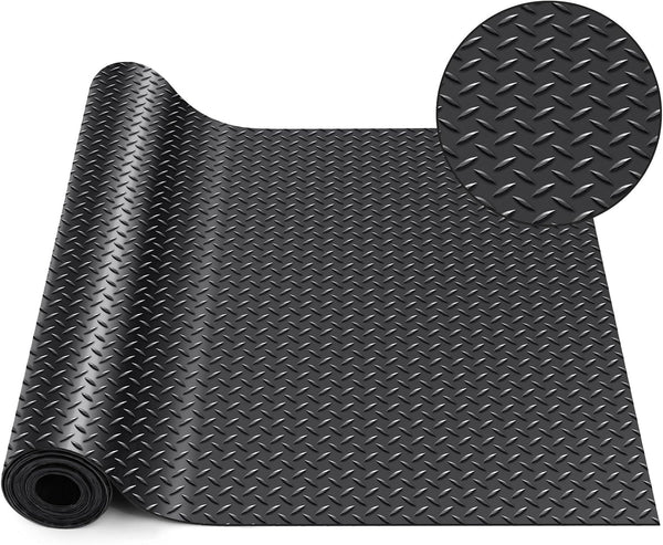 Breling 20 in x 10 ft Rubber Diamond Plate Rolls Garage Floor