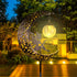 Solar Garden Lights Outdoor Decor,Moon Fairy Crackle Glass Lights,Waterproof Warm White LED Metal Stake Ornament