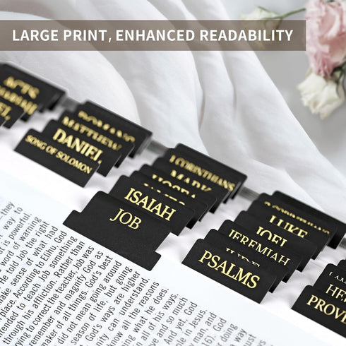 Taja 66 9 Bible Tabs for Women & Men, Laminated Bible Tabs for Study Bible, Large Print Bible Tabs for Easy Navigation