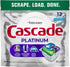 12 count Cascade Platinum Dishwasher Pods, Dishwasher Detergent, Dish Detergent Soap, Fresh