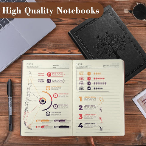 Leather Journal Notebook, 300 Pages, Hope Tree Softcover Lined Notebook for Women Men, 300 Travel, Business, Work,