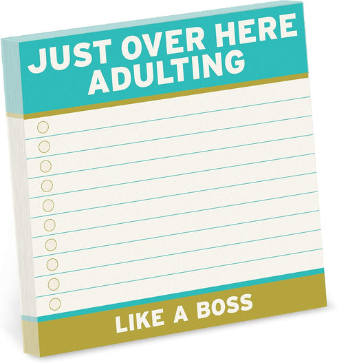 Knock Knock Adulting Large Sticky Notes, 4 x 4-inches, Pack of 1