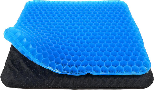 Gel Seat Cushion, Double Thick Egg Gel for Pressure Pain Relief, Breathable Wheelchair and Office Chair Pads