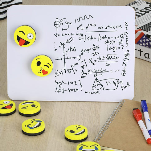 Mr. Pen Smiley Magnetic Whiteboard Erasers, 8 Pack - Mini Cute Dry Erase Back to School Supplies