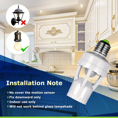 6 Bulb E26/e27 Bulb Hortsun Pieces Motion Sensor Light Socket Smart Screw in Light Outlet Compatible with Motion