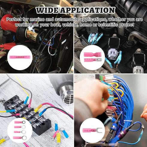 RED WOLF 240PC Heat Shrink Wire Connector Butt Kit, Insulated Crimp Connectors for Automotive Industrial Waterproof Use
