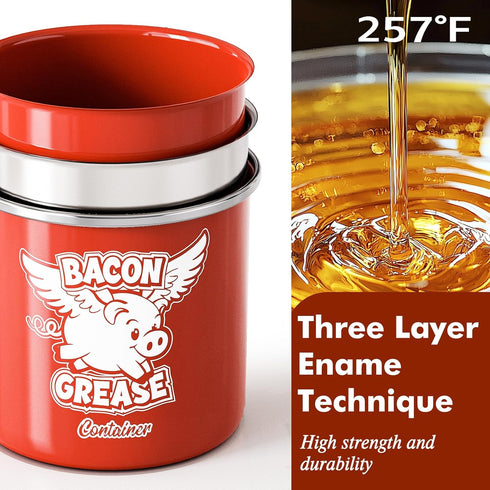 15OZ Red Meat Chopper And Red Bacon Grease Container