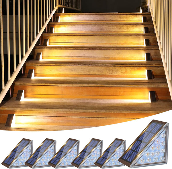 VOLISUN Solar Step Lights Outdoor Waterproof, LED Outdoor Stair Lights, Solar Step