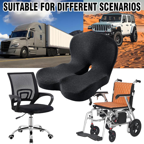 dunlips Tailbone Memory Foam Seat Cushion for Truck Drivers, Office Chairs, Car Seats Ergonomic Chair Cushion, Sciatica